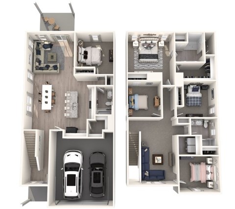 Floor plan for 5 beds, 3 baths, 2352 sqft